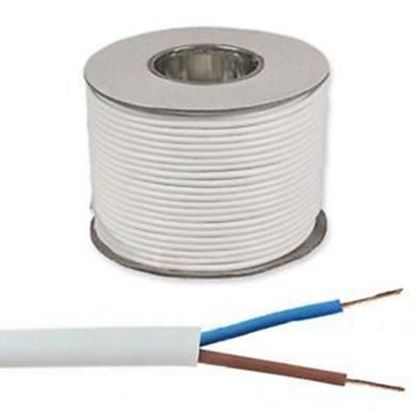 Picture of 0.5mm 2182Y White Two Core Round Circular PVC Flexible Cable - 50m Drum