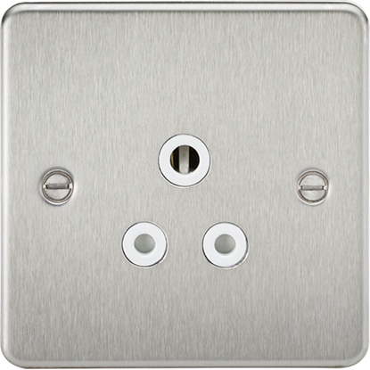 Picture of 5A Unswitched Socket - Brushed Chrome with White Insert