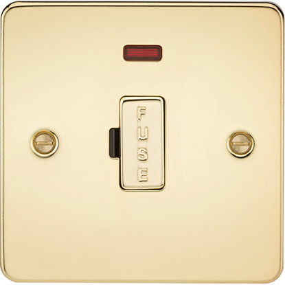 Picture of 13A Fused Spur Unit with Neon - Polished Brass