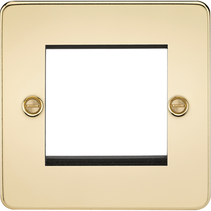 Picture of 2 Gang Modular Faceplate - Polished Brass