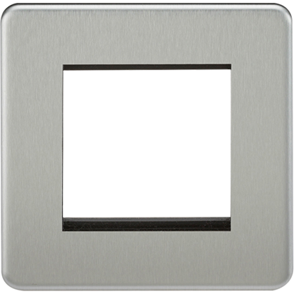 Picture of 2 Gang Modular Faceplate - Brushed Chrome
