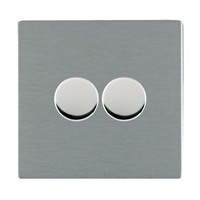 Picture of Sheer Screwless SS/WH 2 Gang 2 WAY 400W Push On/Off Resistive Dimmer