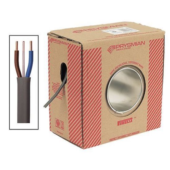 Picture of 6242Y Grey 1mm² Twin Core and Earth Cable 50m Drum