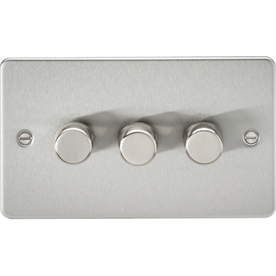Picture of 3 Gang 2 Way 10-200W (5-150W LED) Trailing Edge Dimmer - Brushed Chrome