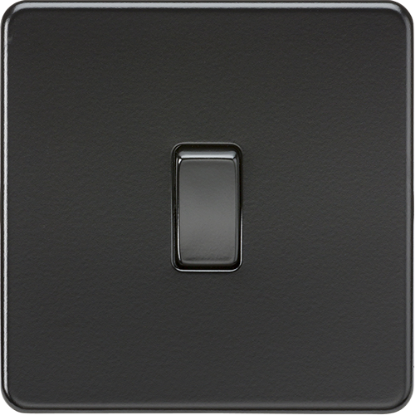 Picture of 10AX 1 Gang 2 Way Switch - Matt Black with Black Rocker