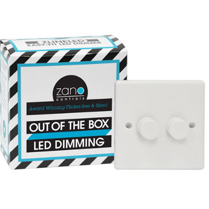 Picture of 2 Gang LED Dimmer Switch Digital - 2 x 150W Single Plate White