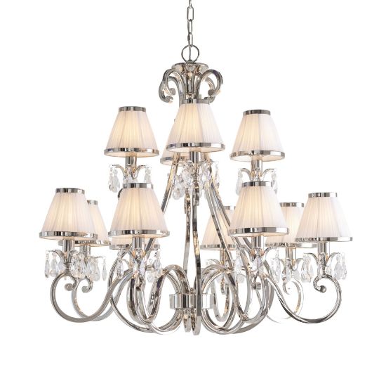 Picture of Oksana nickel 12lt pendant & white shades