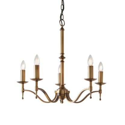 Picture of Stanford antique brass 5lt pendant