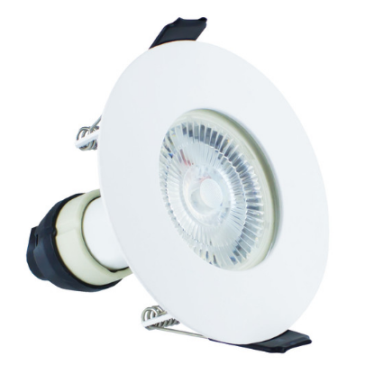 Picture of Evofire Fire Rated Downlight 70mm Cutout IP65 White Round + GU10 Holder