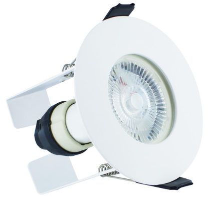 Picture of Evofire Fire Rated Downlight 70mm Cutout IP65 White Round + GU10 Holder & Insulation Guard