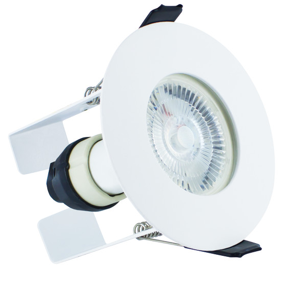 Picture of Evofire Fire Rated Downlight 70mm Cutout IP65 White Round + GU10 Holder & Insulation Guard