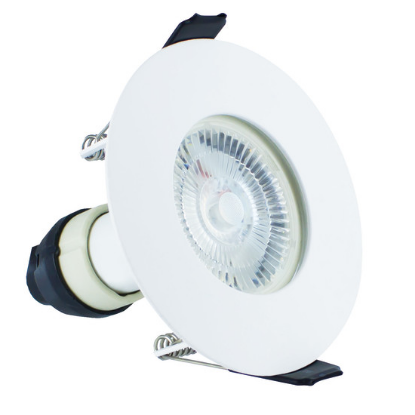 Picture of Evofire Fire Rated Downlight 70mm Cutout IP65 White Round + GU10 Holder - Pack of 4
