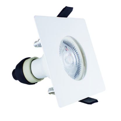 Picture of Evofire Fire Rated Downlight 70mm Cutout IP65 White Square + GU10 Holder