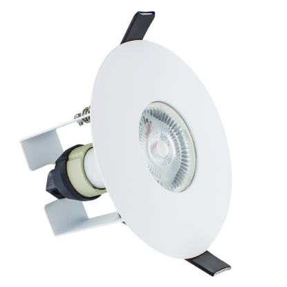 Picture of Evofire Fire Rated Downlight 70-100mm Cutout IP65 White Round + GU10 Holder & Insulation Guard
