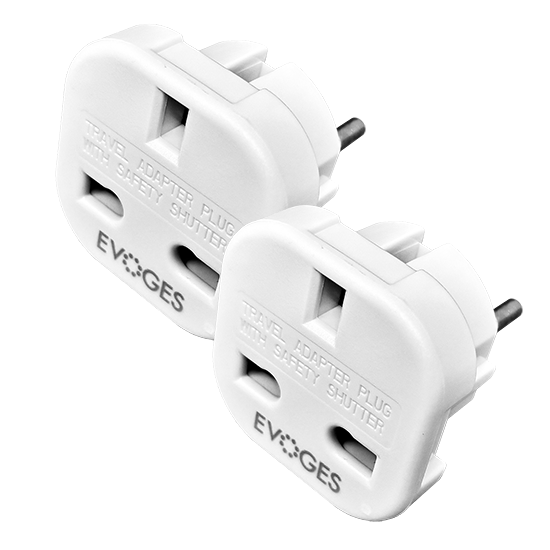 Picture of 10A 250V AC UK to EU Travel Adapter - Pack of 2 