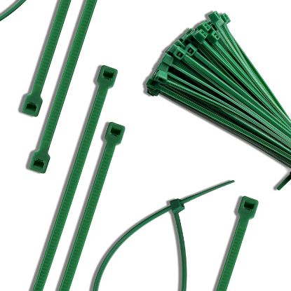 Picture of 2.5x200mm Green Nylon Cable Ties (Pack of 100) 