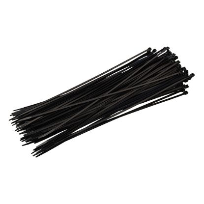 Picture of 3.6x300mm Black Nylon Cable Ties (Pack of 100) 